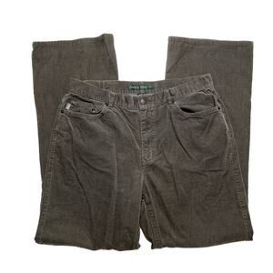 Ralph Lauren Lauren Jeans Co. Corduroy Pants Gray Women's 12 Relaxed Leg Preppy